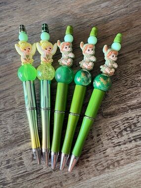 Disney Tinkerbell & Peter Pan Theme Silicone Bead Pens Set of 5